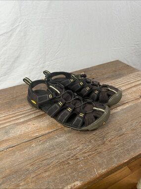 Keen Black Sandals with Yellow Accents